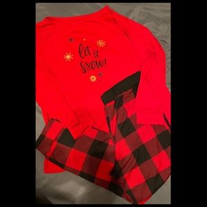 Buffalo Plaid Let It Snow Pajamas